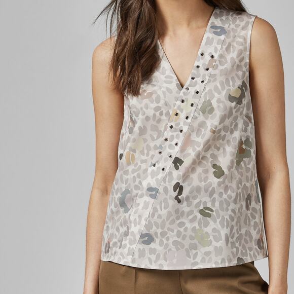 Ted Baker Alethe Eyelet Detail V Neck Sleeveless Tank - Picture 1 of 11